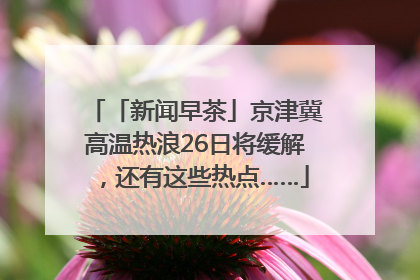「新闻早茶」京津冀高温热浪26日将缓解，还有这些热点……