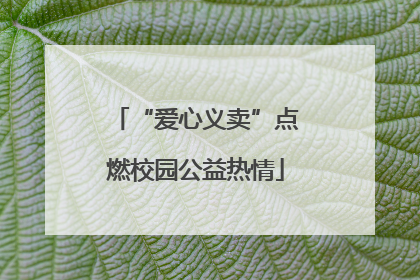 “爱心义卖”点燃校园公益热情
