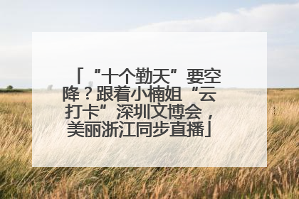 “十个勤天”要空降？跟着小楠姐“云打卡”深圳文博会，美丽浙江同步直播