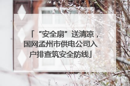“安全扇”送清凉，国网孟州市供电公司入户排查筑安全防线