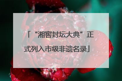 “湘窖封坛大典”正式列入市级非遗名录