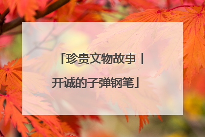 珍贵文物故事丨开诚的子弹钢笔