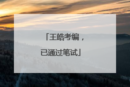 王皓考编，已通过笔试
