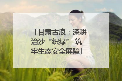 甘肃古浪：深耕治沙“织绿” 筑牢生态安全屏障