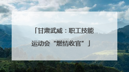 甘肃武威：职工技能运动会“燃情收官”
