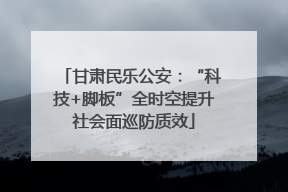甘肃民乐公安：“科技+脚板”全时空提升社会面巡防质效