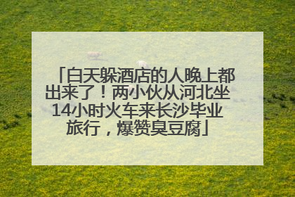 白天躲酒店的人晚上都出来了！两小伙从河北坐14小时火车来长沙毕业旅行，爆赞臭豆腐