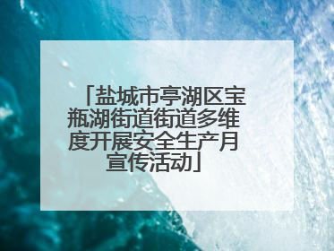 盐城市亭湖区宝瓶湖街道街道多维度开展安全生产月宣传活动