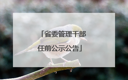 省委管理干部任前公示公告