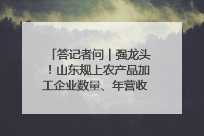 答记者问｜强龙头！山东规上农产品加工企业数量、年营收均居全国首位