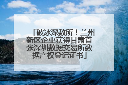 破冰深数所！兰州新区企业获得甘肃首张深圳数据交易所数据产权登记证书