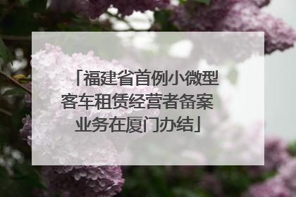 福建省首例小微型客车租赁经营者备案业务在厦门办结