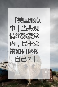 美国那点事｜当悲观情绪弥漫党内，民主党该如何拯救自己？