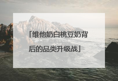 维他奶白桃豆奶背后的品类升级战