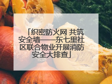 织密防火网 共筑安全墙——东七里社区联合物业开展消防安全大排查