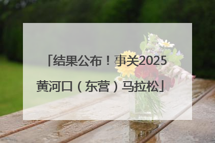 结果公布！事关2025黄河口（东营）马拉松