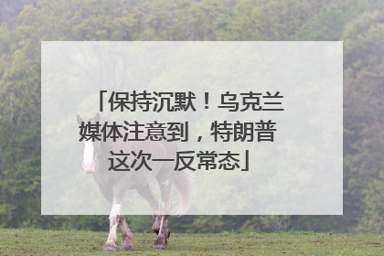 保持沉默！乌克兰媒体注意到，特朗普这次一反常态
