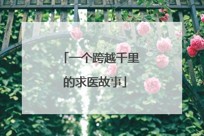 一个跨越千里的求医故事