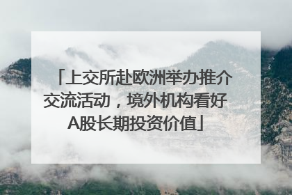 上交所赴欧洲举办推介交流活动，境外机构看好A股长期投资价值