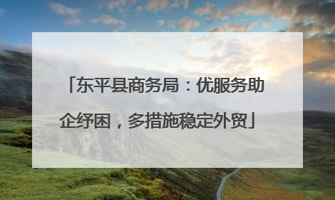 东平县商务局：优服务助企纾困，多措施稳定外贸