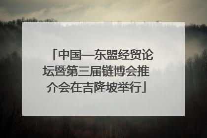 中国—东盟经贸论坛暨第三届链博会推介会在吉隆坡举行