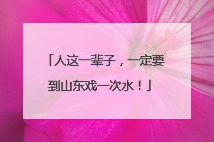 人这一辈子，一定要到山东戏一次水！