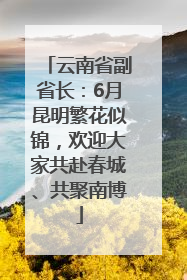 云南省副省长：6月昆明繁花似锦，欢迎大家共赴春城、共聚南博