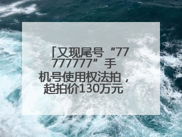 又现尾号“77777777”手机号使用权法拍，起拍价130万元，已有人报名