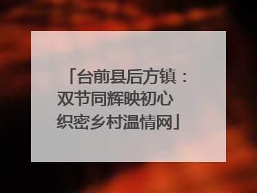 台前县后方镇：双节同辉映初心 织密乡村温情网