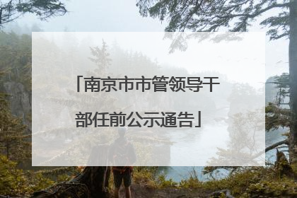 南京市市管领导干部任前公示通告