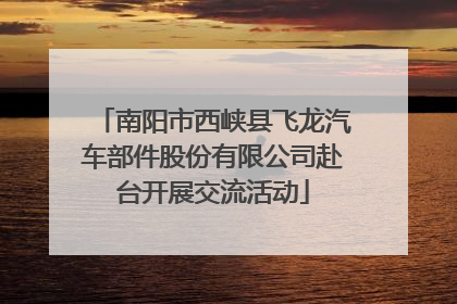 南阳市西峡县飞龙汽车部件股份有限公司赴台开展交流活动