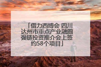 借力西博会 四川达州市重点产业融圈强链投资推介会上签约58个项目