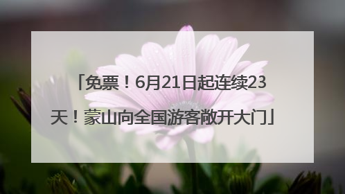 免票！6月21日起连续23天！蒙山向全国游客敞开大门