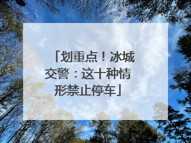 划重点！冰城交警：这十种情形禁止停车