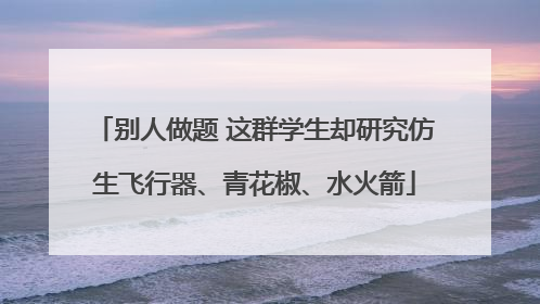 别人做题 这群学生却研究仿生飞行器、青花椒、水火箭
