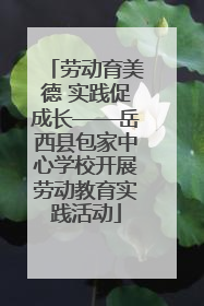 劳动育美德 实践促成长——岳西县包家中心学校开展劳动教育实践活动
