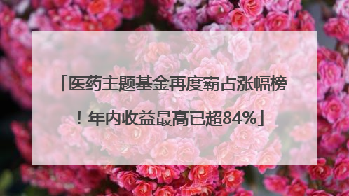 医药主题基金再度霸占涨幅榜！年内收益最高已超84%