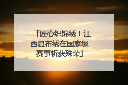 匠心织锦绣！江西夏布绣在国家级赛事斩获殊荣