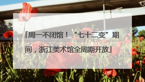 周一不闭馆！“七十二变”期间，浙江美术馆全周期开放