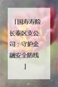 国寿寿险长泰区支公司：守护金融安全防线