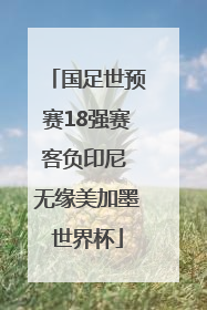 国足世预赛18强赛客负印尼 无缘美加墨世界杯
