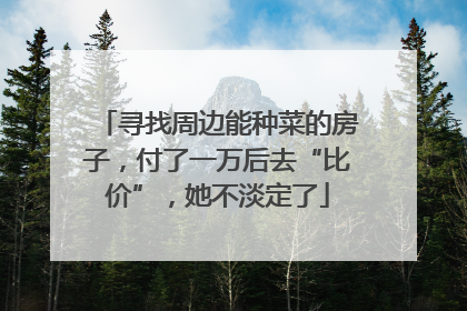 寻找周边能种菜的房子，付了一万后去“比价”，她不淡定了