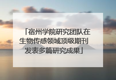 宿州学院研究团队在生物传感领域顶级期刊发表多篇研究成果
