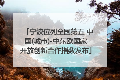 宁波位列全国第五 中国(城市)-中东欧国家开放创新合作指数发布
