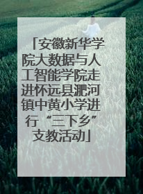 安徽新华学院大数据与人工智能学院走进怀远县淝河镇中黄小学进行“三下乡”支教活动