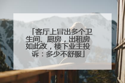 客厅上冒出多个卫生间、厨房，出租房如此改，楼下业主投诉：多少不舒服