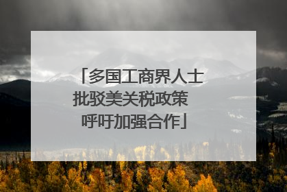 多国工商界人士批驳美关税政策 呼吁加强合作