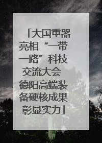 大国重器亮相“一带一路”科技交流大会 德阳高端装备硬核成果彰显实力