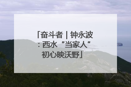 奋斗者｜钟永波：西水“当家人” 初心映沃野