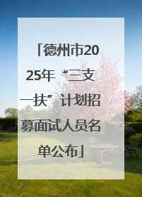 德州市2025年“三支一扶”计划招募面试人员名单公布
